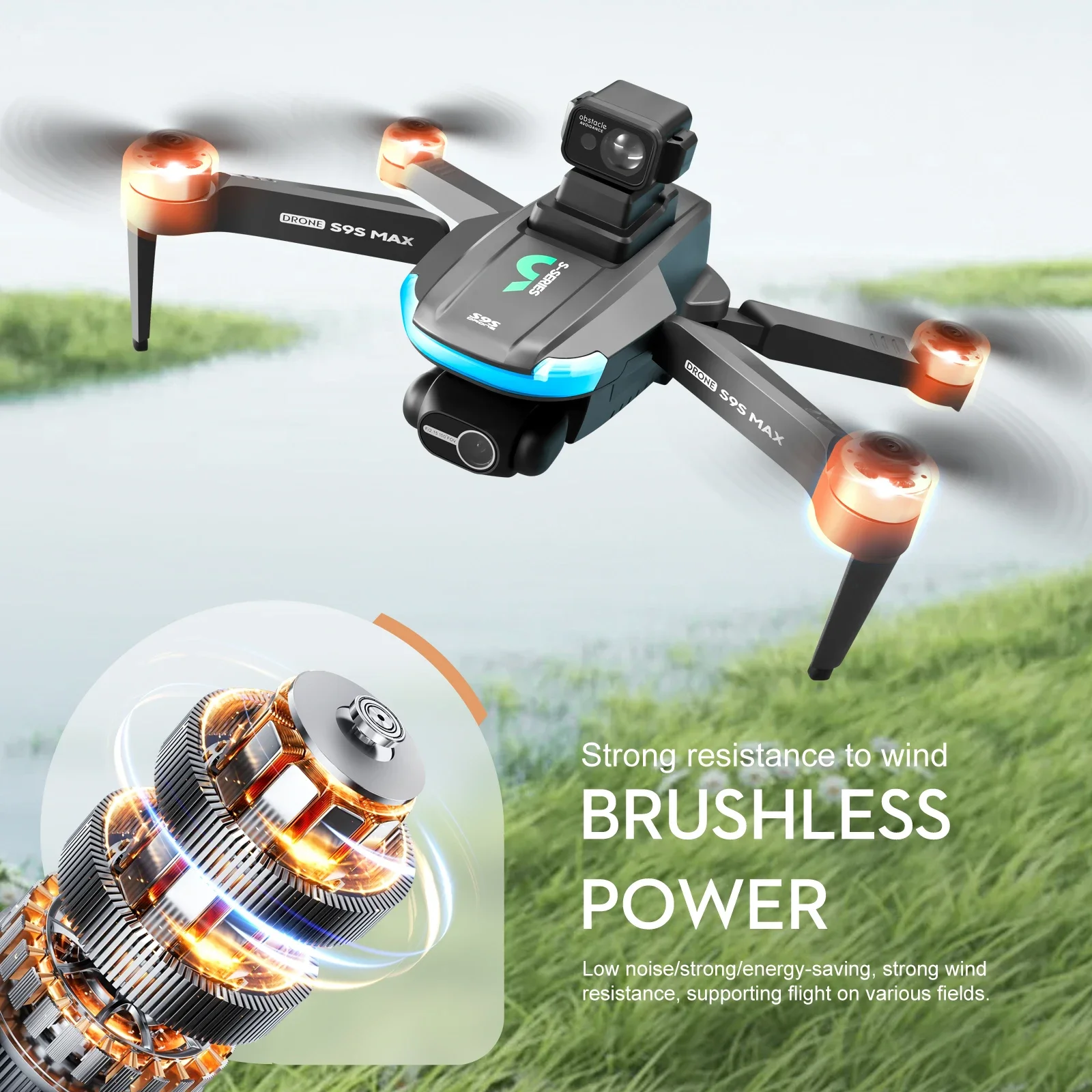 Novo s9s max mini drone 4k 2 e - Drone Remote Controller Lanyard avaliação e preço