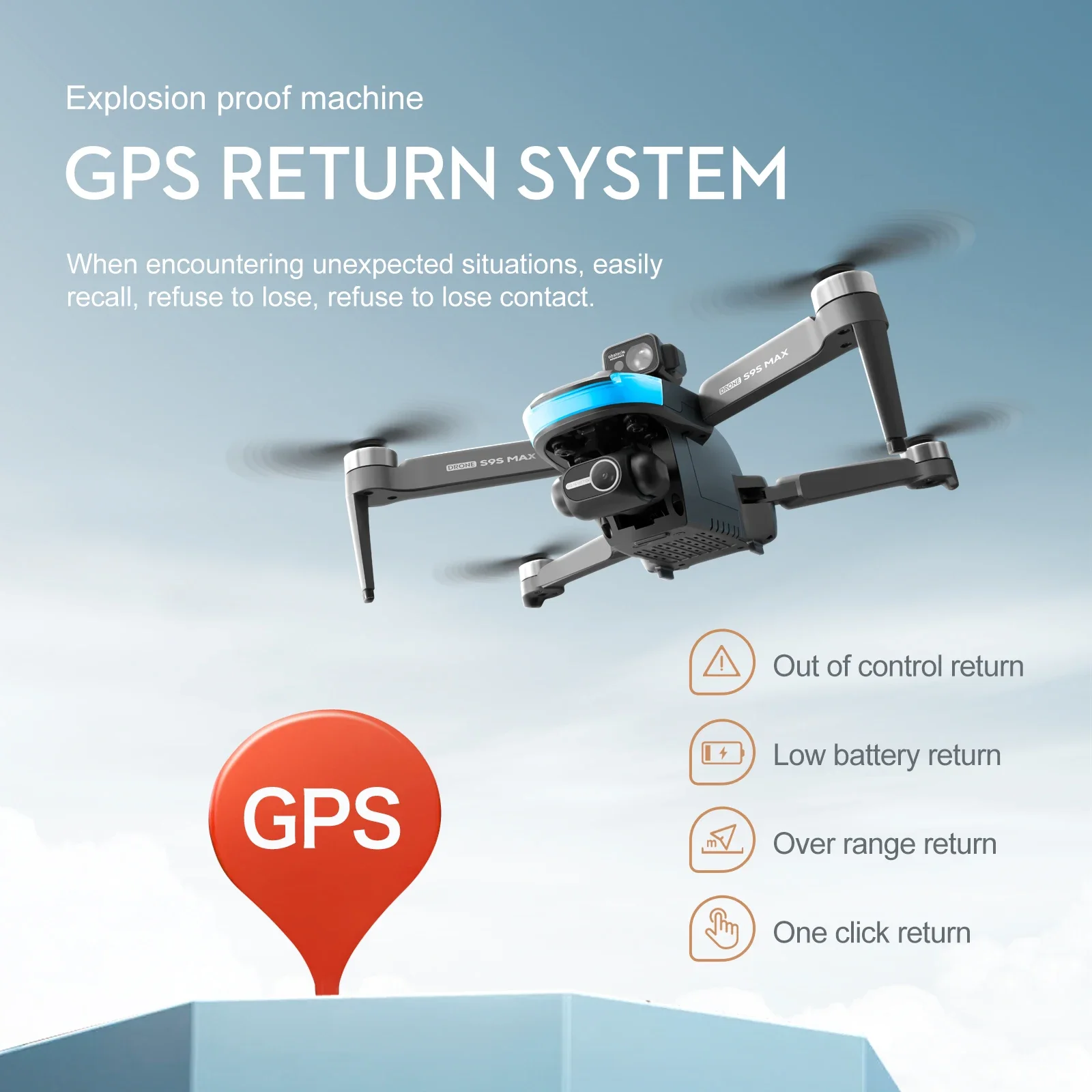 Novo s9s max mini drone 4k 2 e - Drone Remote Controller Lanyard avaliação e preço